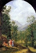 Olivier, Johann Heinrich Ferdinand Landscape near Berchtesgaden France oil painting artist